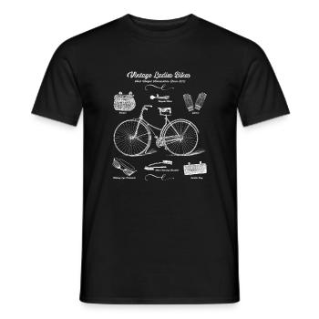 Drôle vélo vintage dames vélos rétro roue - T-shirt homme - noir - Devant - AI Model Male 178 light (178cm)