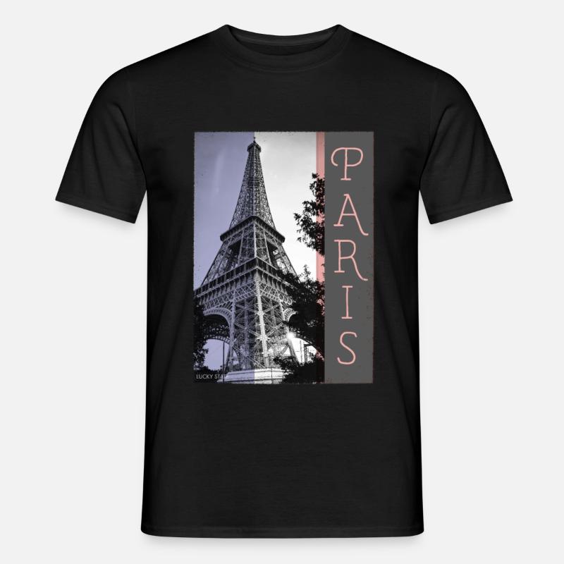 Pariser Eiffelturm - Paris - Männer T-Shirt - Schwarz