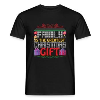 Family is the greatest Christmas Gift - Männer T-Shirt - Schwarz - Vorne - AI Model Male 178 light (178cm)