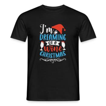 I am dreaming of a wine Christmas - Männer T-Shirt - Schwarz - Vorne - AI Model Male 178 light (178cm)