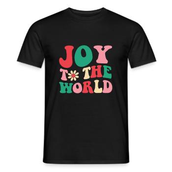 Joy Love Peace world Christmas t-shirt - Männer T-Shirt - Schwarz - Vorne - AI Model Male 178 light (178cm)