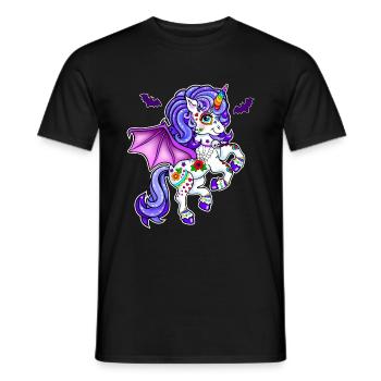 Einhorn Halloween Fledermaus - Männer T-Shirt - Schwarz - Vorne - AI Model Male 178 light (178cm)
