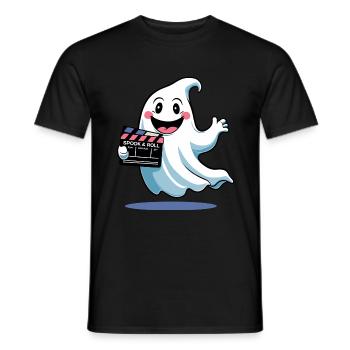 Funny Ghost Design - Spook & Roll - Men's T-Shirt - black - Front - AI Model Male 178 light (178cm)