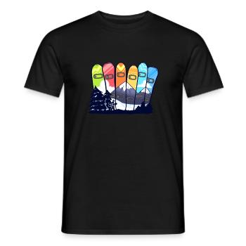 Snowboarden Bunte Snowboards Snowboarder - Männer T-Shirt - Schwarz - Vorne - AI Model Male 178 light (178cm)