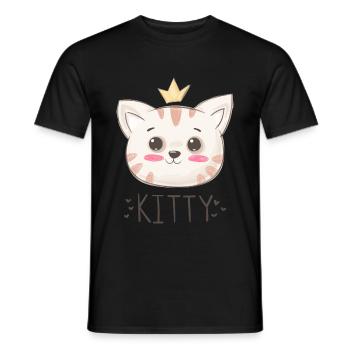 Cats Kitty - Men's T-Shirt - black - Front - AI Model Male 178 light (178cm)