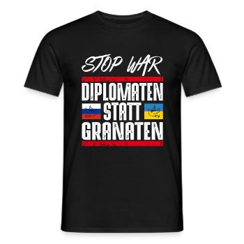 NO WAR - Männer T-Shirt - Schwarz - Vorne - AI Model Male 178 light (178cm)