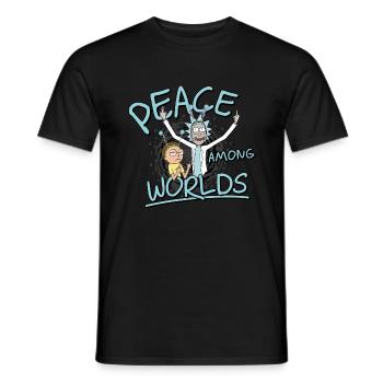 Rick & Morty Peace Among Worlds - Männer T-Shirt - Schwarz - Vorne - AI Model Male 178 light (178cm)
