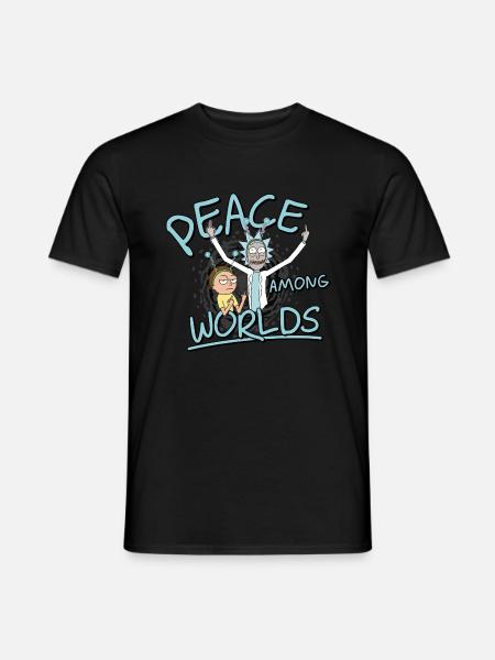 Rick & Morty Peace Among Worlds - Men's T-Shirt - black