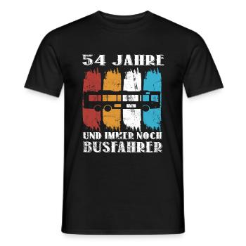 Busfahrer 54 Jahre Busfahren 54 Geburtstag Spruch - Männer T-Shirt - Schwarz - Vorne - AI Model Male 178 light (178cm)