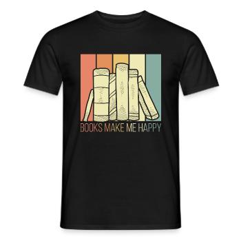 Les livres font le bonheur - T-shirt homme - noir - Devant - AI Model Male 178 light (178cm)