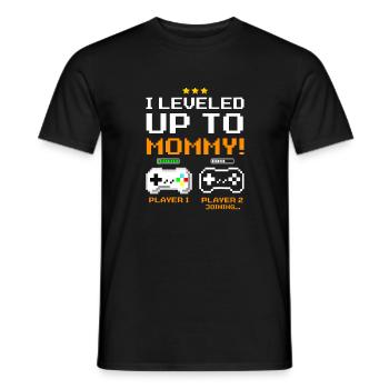 Ich habe bis zum Mommy Shirt New Mom Gamer T-Shirt geebnet - Männer T-Shirt - Schwarz - Vorne - AI Model Male 178 light (178cm)