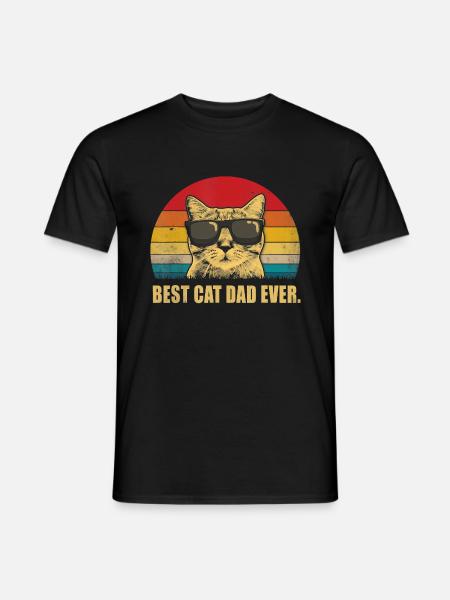 Uomo Vintage Miglior Gatto Papà Mai Camicie Divertente Gatto - T-shirt uomo - nero