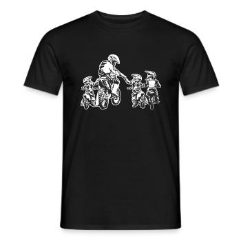 Motocross Papa Amp Son Trail Biker MTB Fahrrad - Männer T-Shirt - Schwarz - Vorne - AI Model Male 178 light (178cm)