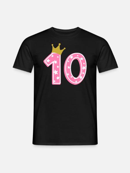 10 Krone 10. Geburtstag 10 Jahre - Männer T-Shirt - Schwarz