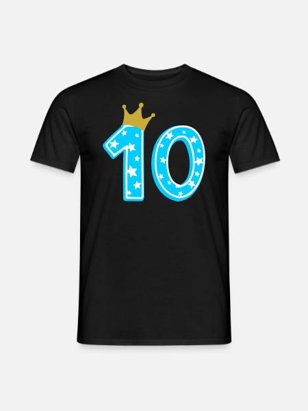 10 Krone 10. Geburtstag 10 Jahre - Männer T-Shirt - Schwarz