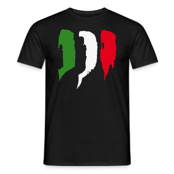 Italy Flag - Brush Strokes - Men's T-Shirt - black - Front - AI Model Male 178 light (178cm)
