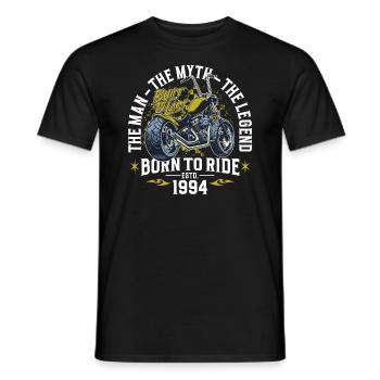 1994 Vintage Man Myth Legend Motorcycle - Men's T-Shirt - black - Front - AI Model Male 178 light (178cm)