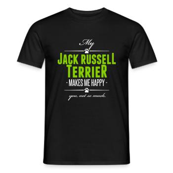 My Jack Russell Terrier makes me happy - Männer T-Shirt - Schwarz - Vorne - AI Model Male 178 light (178cm)
