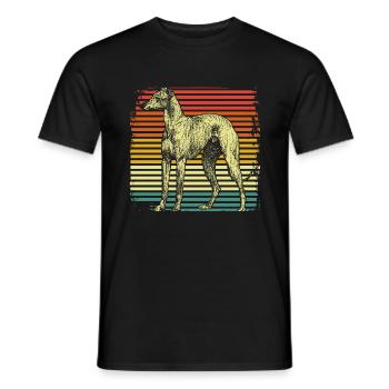 Chien chien lévrier - T-shirt homme - noir - Devant - AI Model Male 178 light (178cm)