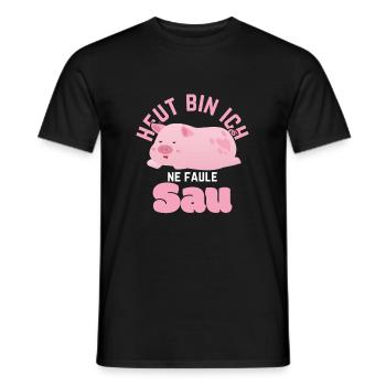 Cochon T-shirt Ce soir je suis une truie paresseuse - T-shirt homme - noir - Devant - AI Model Male 178 light (178cm)