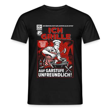I grill - Unfriendly at cooking level! - Men's T-Shirt - black - Front - AI Model Male 178 light (178cm)