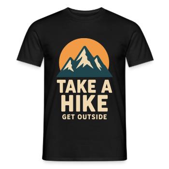 Take a Hike Berg Illustration - Männer T-Shirt - Schwarz - Vorne - AI Model Male 178 light (178cm)