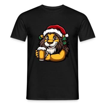 Lion Noël Bière Drôle - T-shirt homme - noir - Devant - AI Model Male 178 light (178cm)