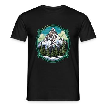 Bergen, Winter, IJsbergen, Natuur - Heren T-shirt - zwart - Voor - AI Model Male 178 light (178cm)