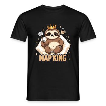 Nap King - Conception de paresseux - T-shirt homme - noir - Devant - AI Model Male 178 light (178cm)