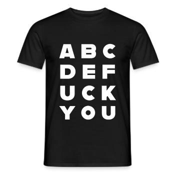 ABCDEFUCKYOU Fick dich Sehtest Ironie Optiker - Männer T-Shirt - Schwarz - Vorne - AI Model Male 178 light (178cm)