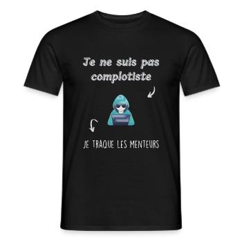 Je ne suis pas complotiste - T-shirt homme - noir - Devant - AI Model Male 178 light (178cm)