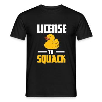 License To Squack Duckling Rubber Duck Yellow Duck - Men's T-Shirt - black - Front - AI Model Male 178 light (178cm)