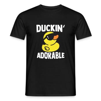 Duckin' Adorable Yellow Duck Rubber Duck Gift - Men's T-Shirt - black - Front - AI Model Male 178 light (178cm)