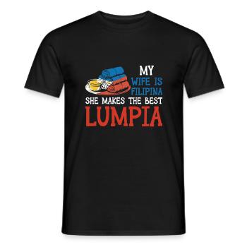 Spring Rolls Wife Lumpia - Men's T-Shirt - black - Front - AI Model Male 178 light (178cm)