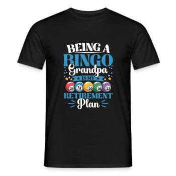 Bingo Grandpa Gambling Real Bingo Fans Retirement - Men's T-Shirt - black - Front - AI Model Male 178 light (178cm)