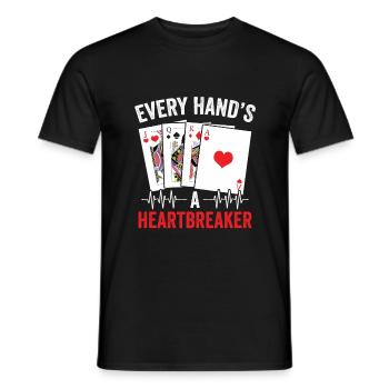 Binochle Heartbeat Pinochle Heartbeat Benoggel - Men's T-Shirt - black - Front - AI Model Male 178 light (178cm)