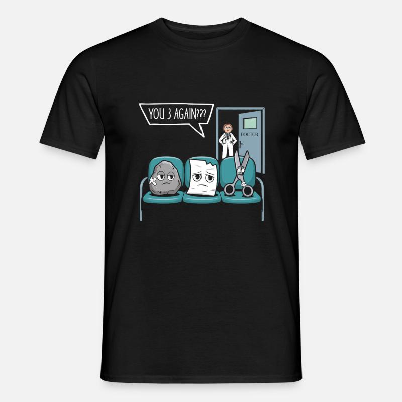 Arzt Krankenschwester Schere Stein Papier - Männer T-Shirt - Schwarz