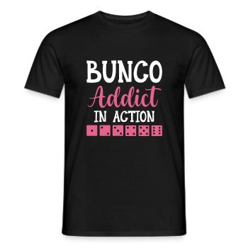 Bunco Addict En Action - Dés de nuit - T-shirt homme - noir - Devant - AI Model Male 178 light (178cm)