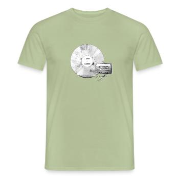 ruban adhésif n vinyle - T-shirt homme - vert sauge - Devant - AI Model Male 178 light (178cm)