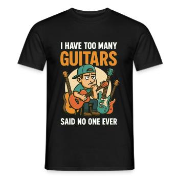 Funny Guitar Lover Design - Men's T-Shirt - black - Front - AI Model Male 178 light (178cm)