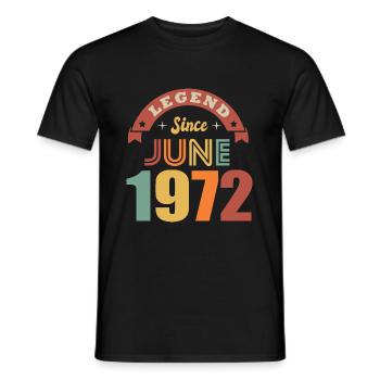 Anniversaire legende né en juin 1972 - T-shirt homme - noir - Devant - AI Model Male 178 light (178cm)