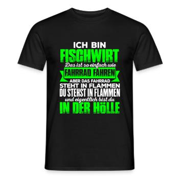 FISCHWIRT - Hölle - Männer T-Shirt - Schwarz - Vorne - AI Model Male 178 light (178cm)