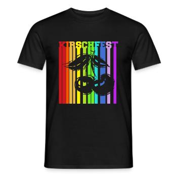 Kirschen mit Regenbogen Kirschfest - Männer T-Shirt - Schwarz - Vorne - AI Model Male 178 light (178cm)