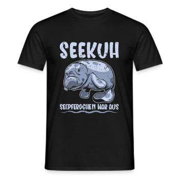 Seekuh Schwimmer Schwimmerin Schwimmen - Männer T-Shirt - Schwarz - Vorne - AI Model Male 178 light (178cm)
