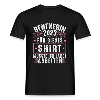 Rentnerin 2023 Lange Arbeiten Ruhestand - Männer T-Shirt - Schwarz - Vorne - AI Model Male 178 light (178cm)