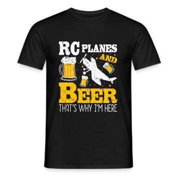 RC Flugzeuge Bier für Piloten Flugzeugliebhaber - Männer T-Shirt - Schwarz - Vorne - AI Model Male 178 light (178cm)