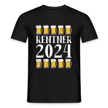 Rentner 2024 Ruhestand Bier Rente - Männer T-Shirt - Schwarz - Vorne - AI Model Male 178 light (178cm)