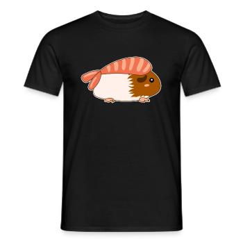 Meerschweinchen ebi sushi nigiri Garnele Shrimp - Männer T-Shirt - Schwarz - Vorne - AI Model Male 178 light (178cm)
