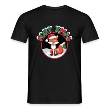Foxy Noël Renard Noël Père Noël Drôle - T-shirt homme - noir - Devant - AI Model Male 178 light (178cm)