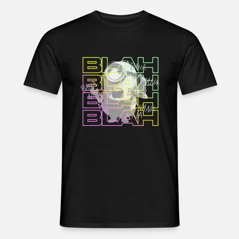 Les Minions Stuart Blah Blah Blah - Mænd T-shirt - sort